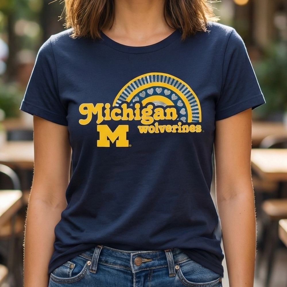 Rivalry‎ Threads Michigan Wolverines Navy Blue V-Neck Graphic T-Shirt Kids NEW